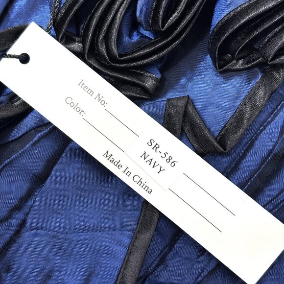 Jerry T  Royal Blue Iridescent  Coat w/  Ruffle and loose pleating Size - Picture 8 of 12